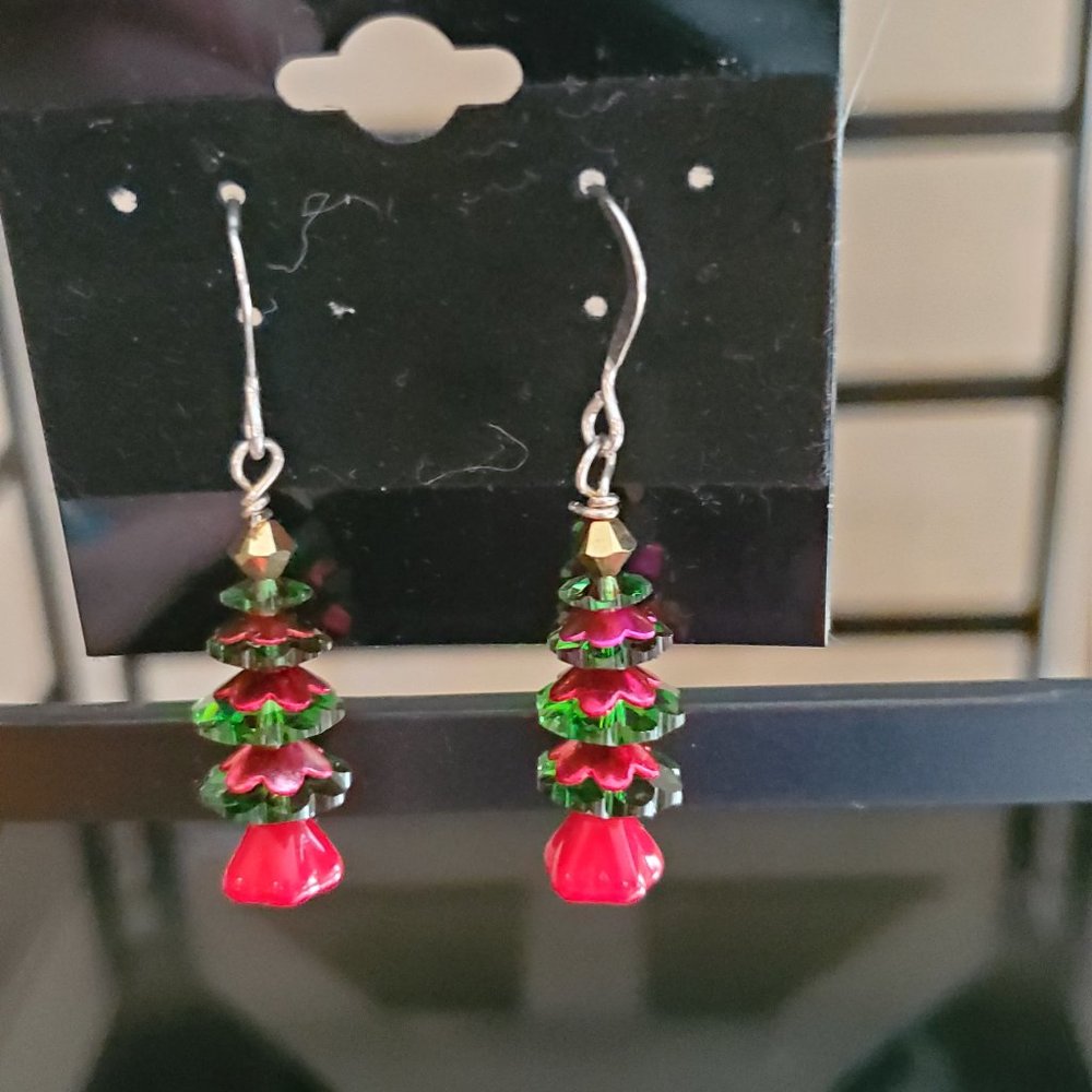 Swarovski crystal Christmas earrings